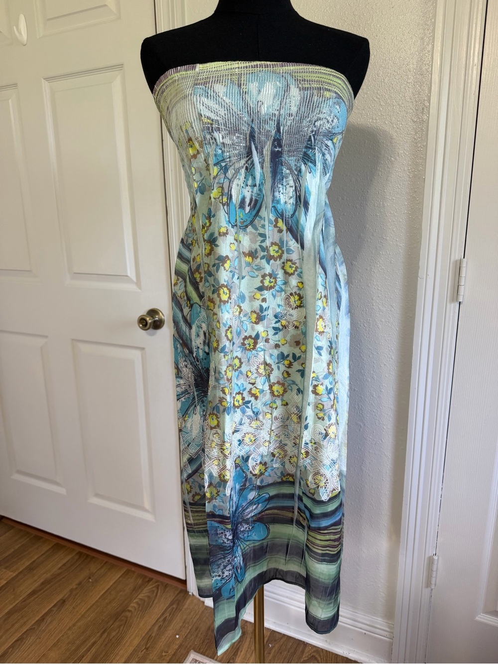 lapis fairycore butterfly dress bubble hem boho ethereal woodland festival O/S